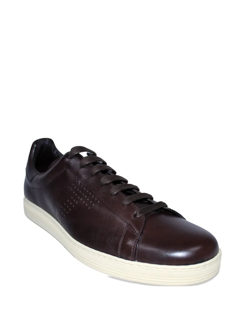 Perforated-Detail Leather Sneakers