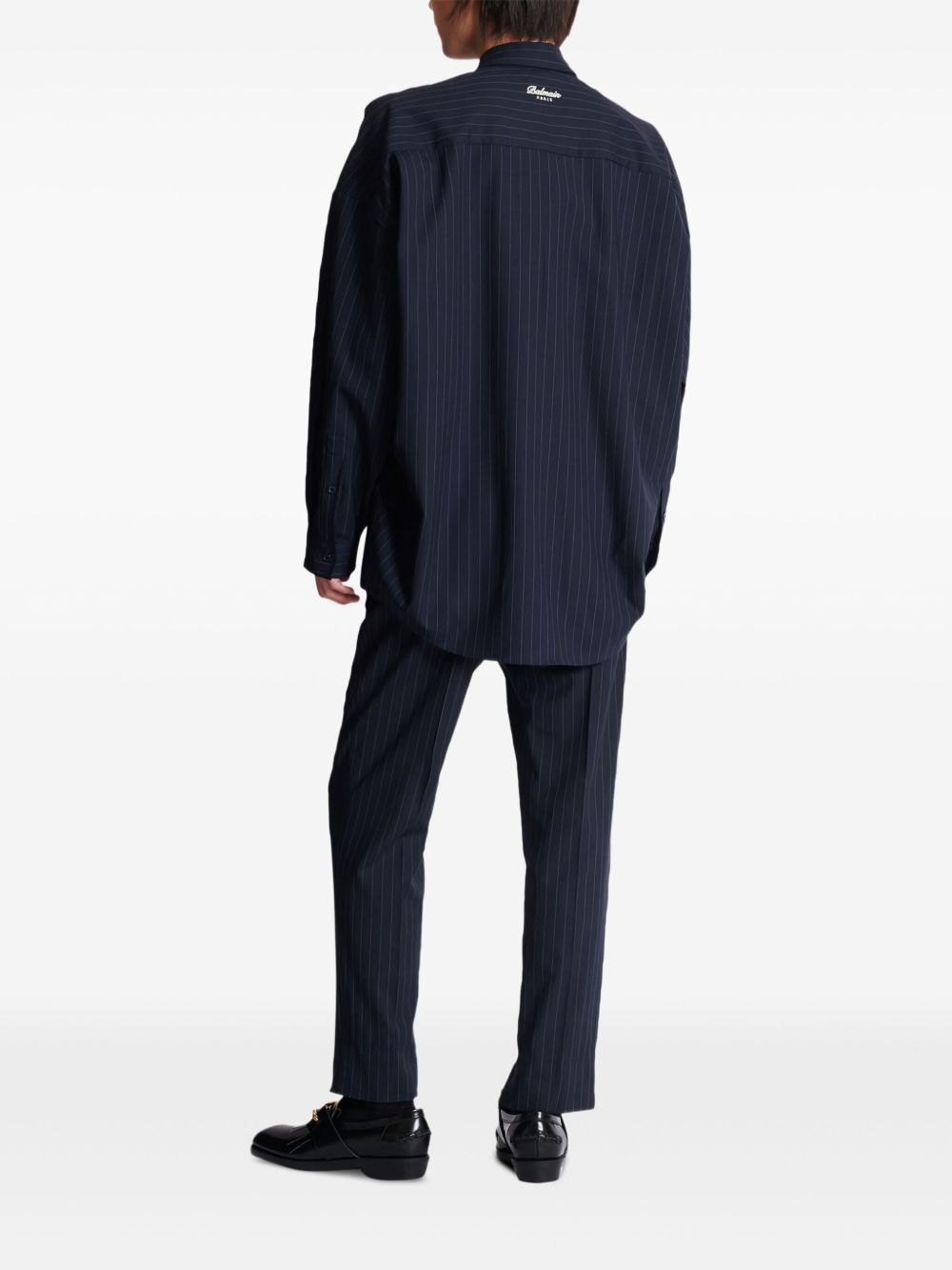 pinstripe emblem shirt