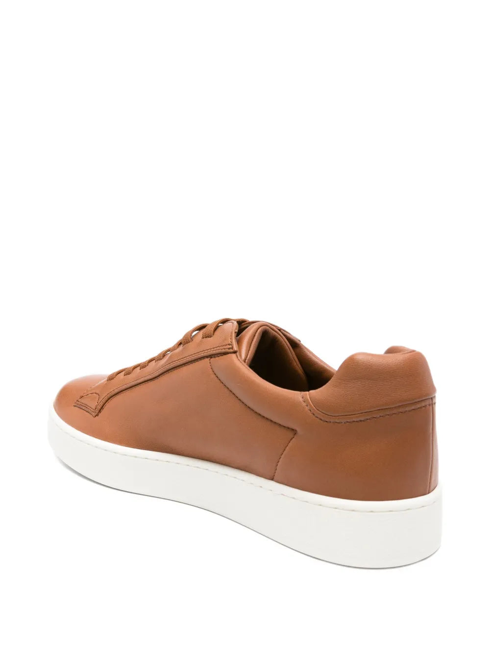 Elastic-Lace Leather Sneakers