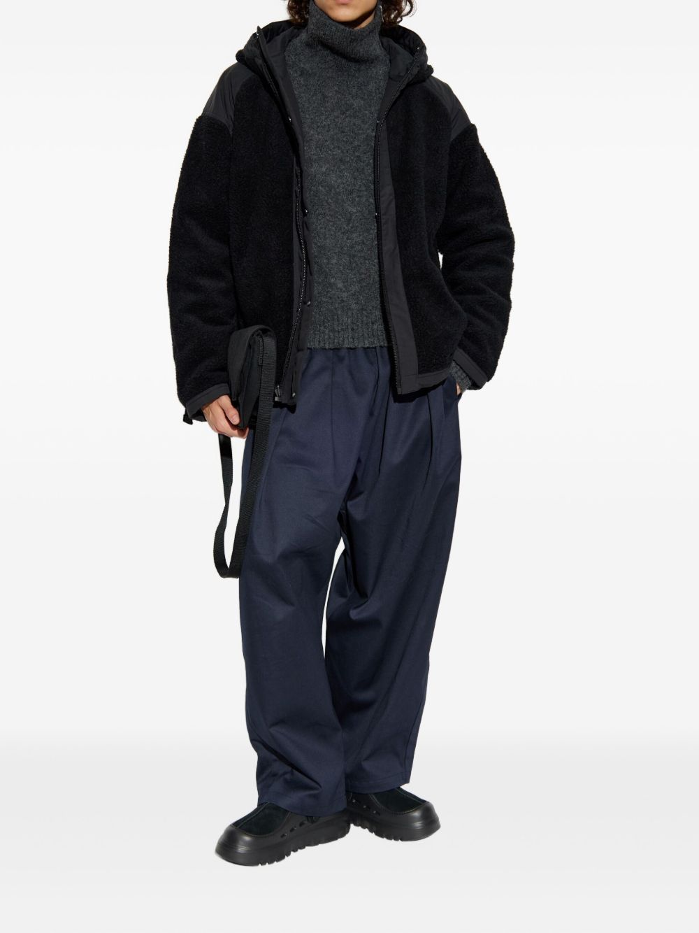 logo-patch fleece jacket