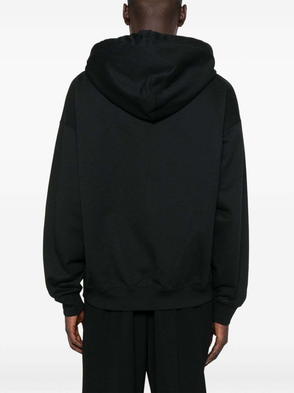 zip-up logo-detail hoodie