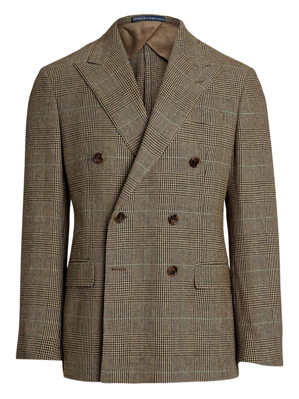 double-breasted checked-pattern blazer