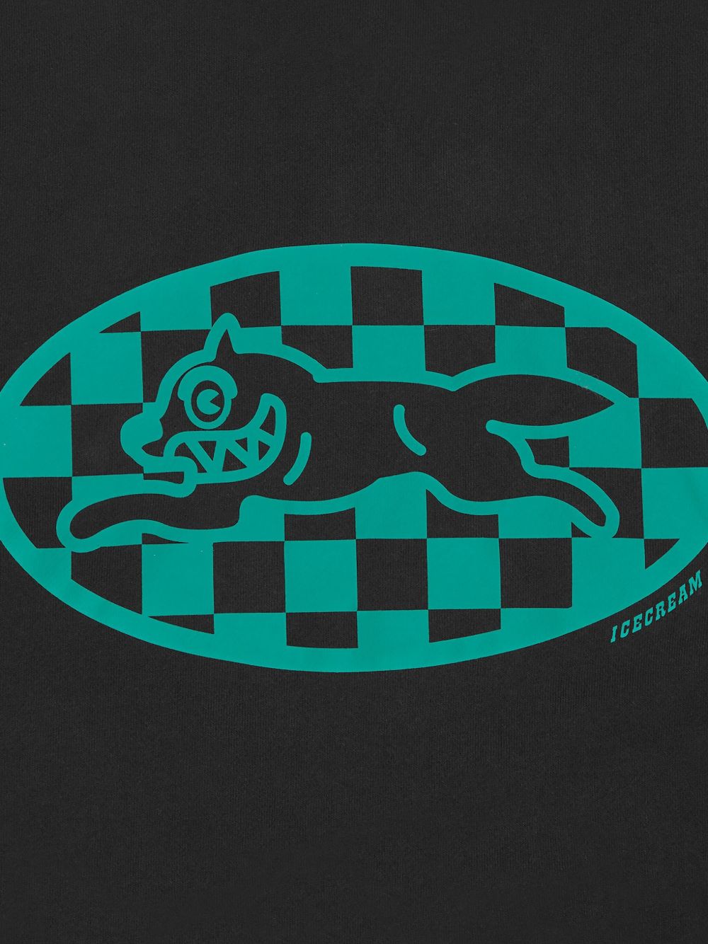 check-pattern wolf graphic hoodie