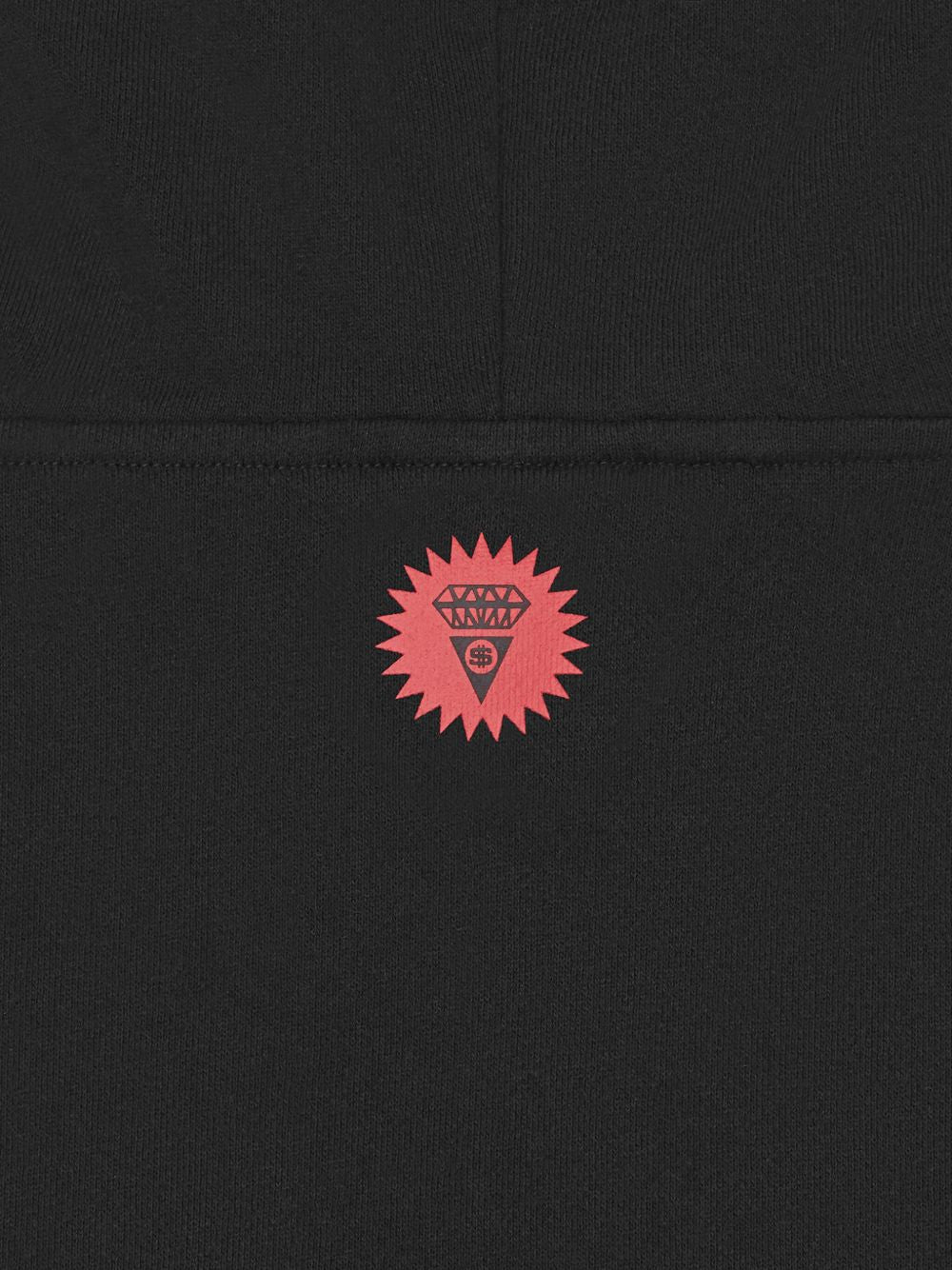 check-pattern wolf graphic hoodie