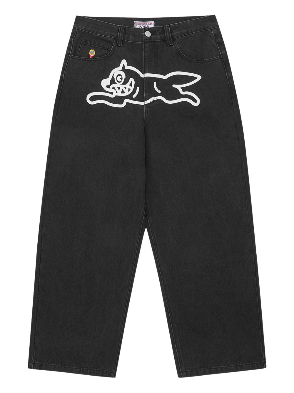 dog-print jeans