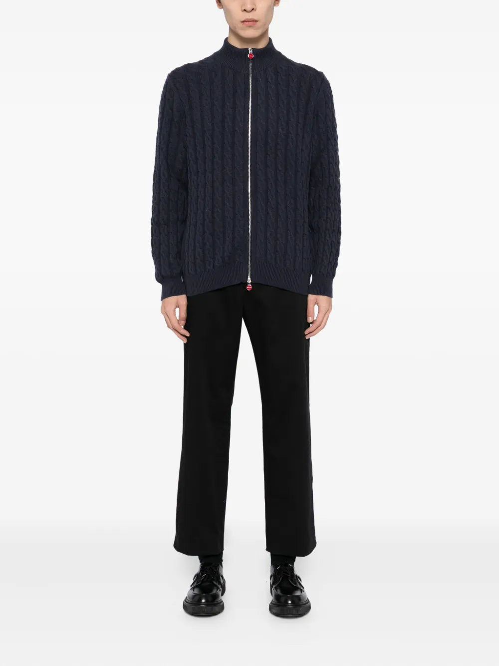 Cable-Knit Zip-Up Cardigan