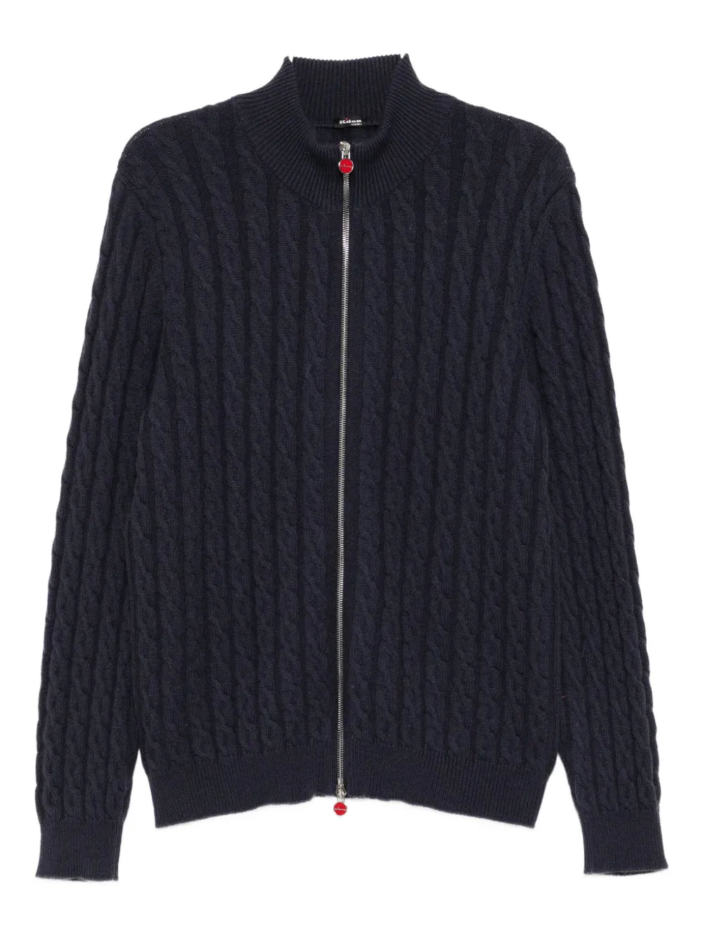 Cable-Knit Zip-Up Cardigan