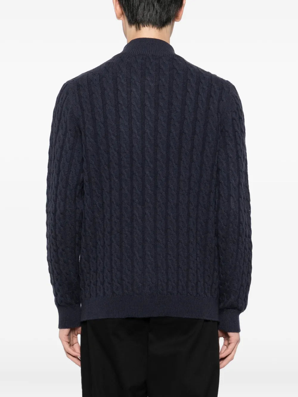 Cable-Knit Zip-Up Cardigan