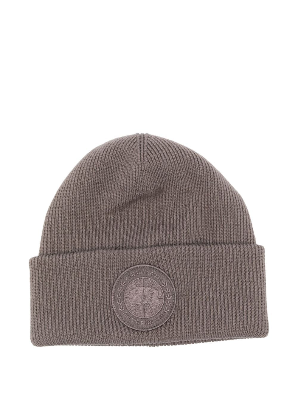 ribbed logo-patch beanie