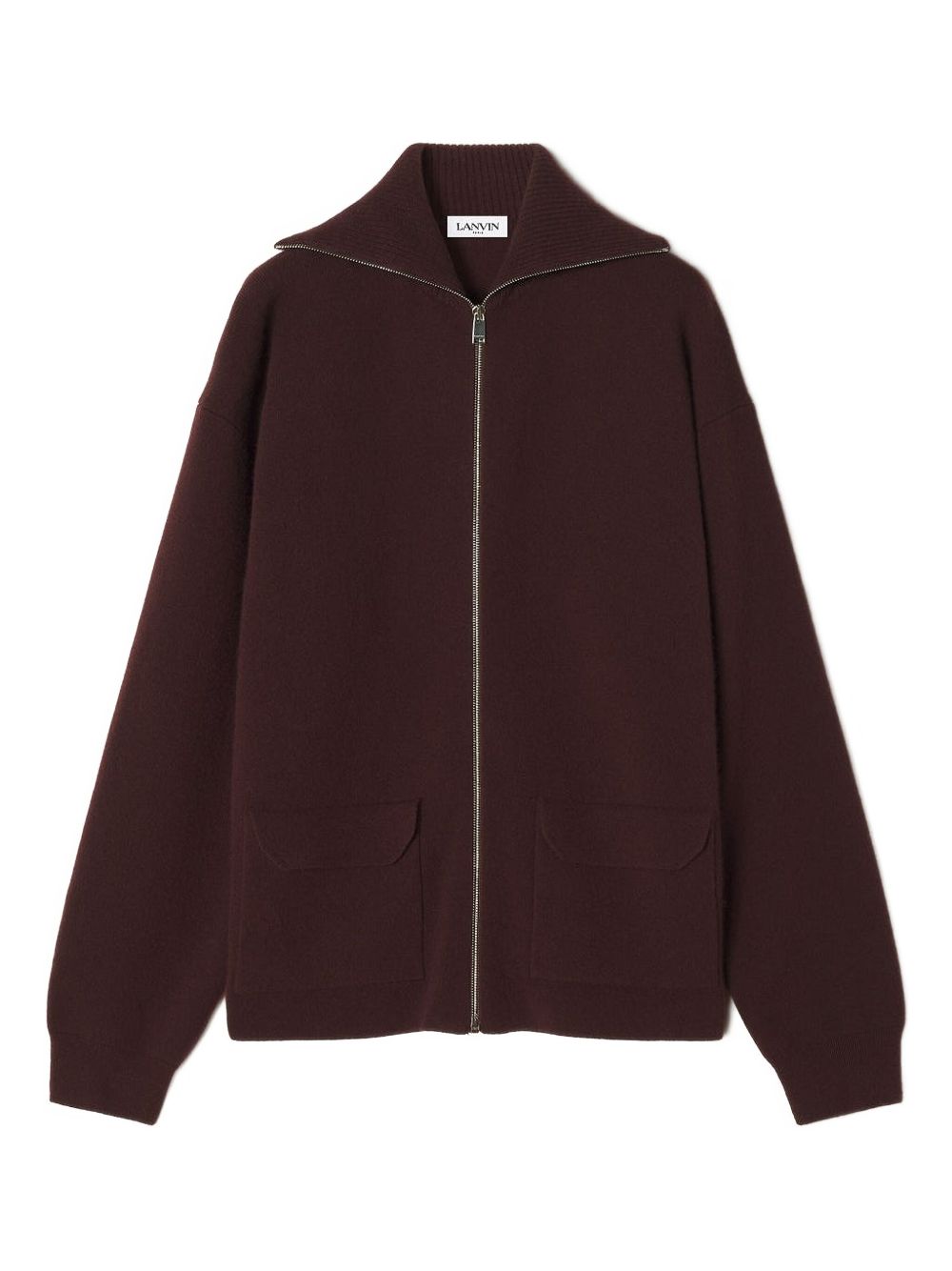 zip-fastening cashmere cardigan