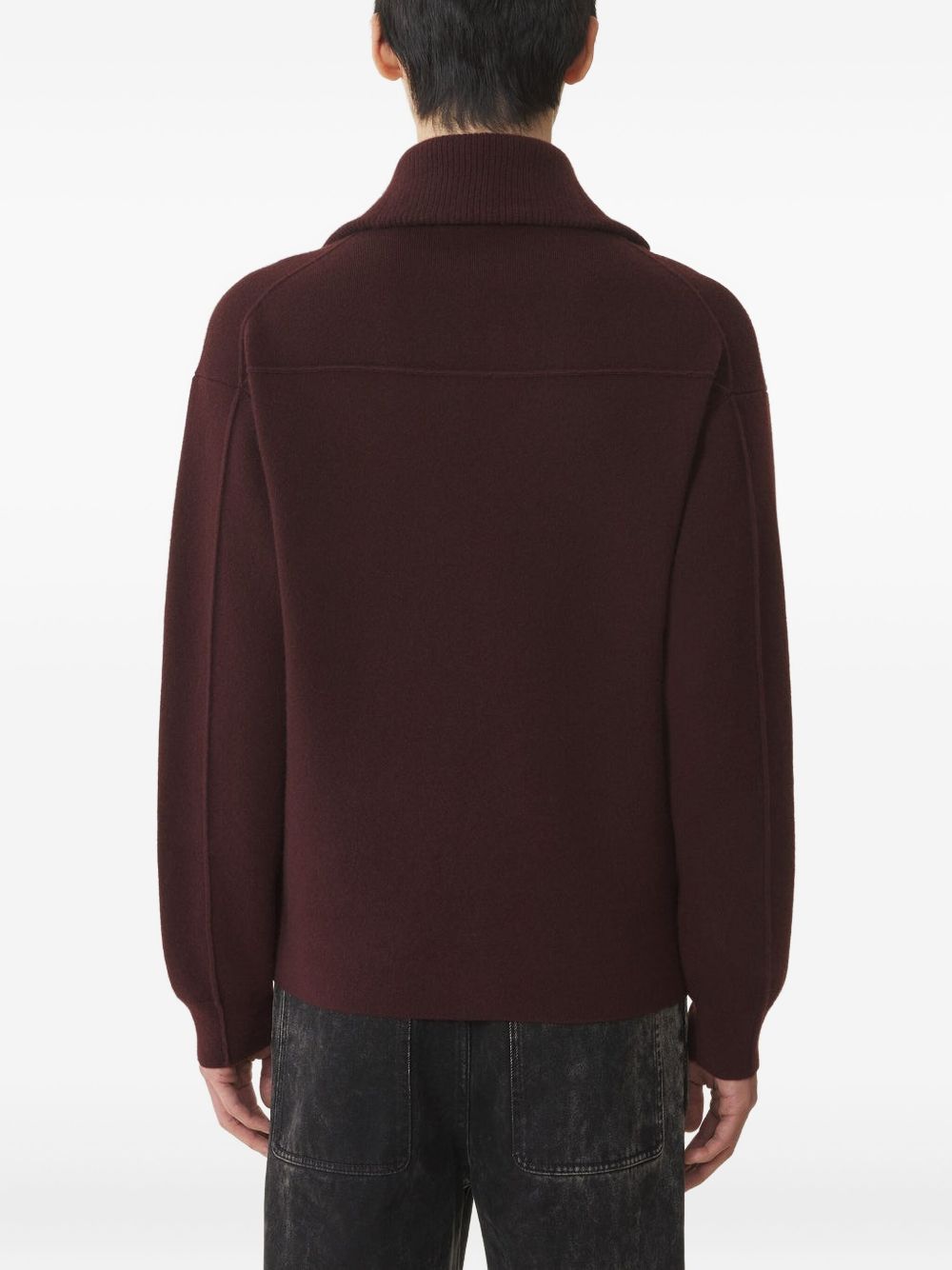 zip-fastening cashmere cardigan