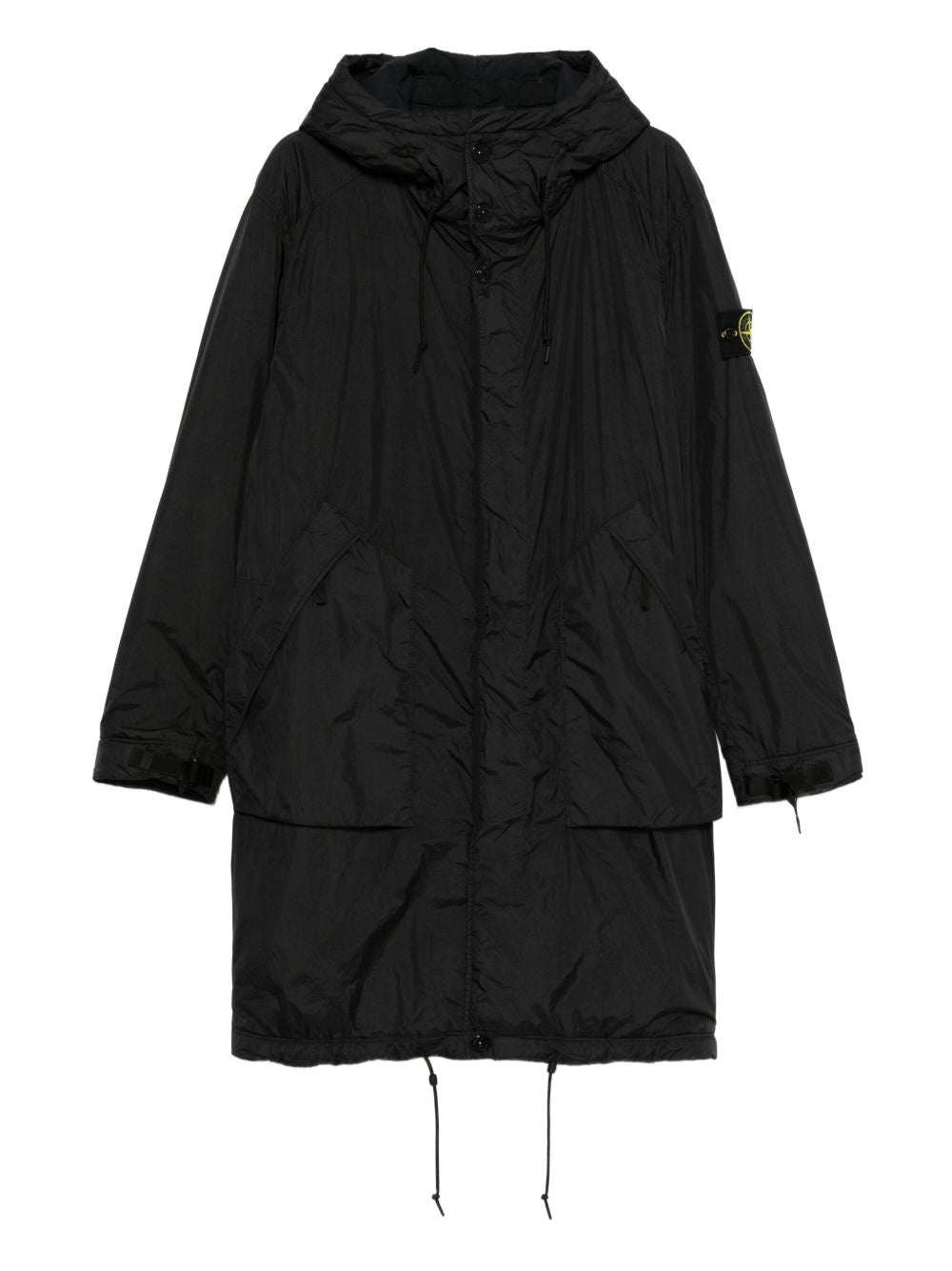 hooded drawstring coat