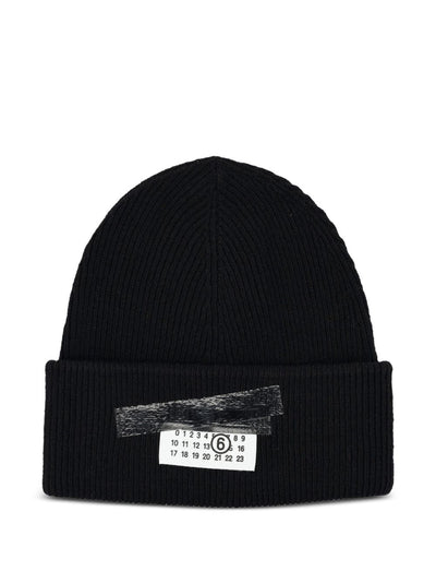 Ribbed Tape Cotton Beanie