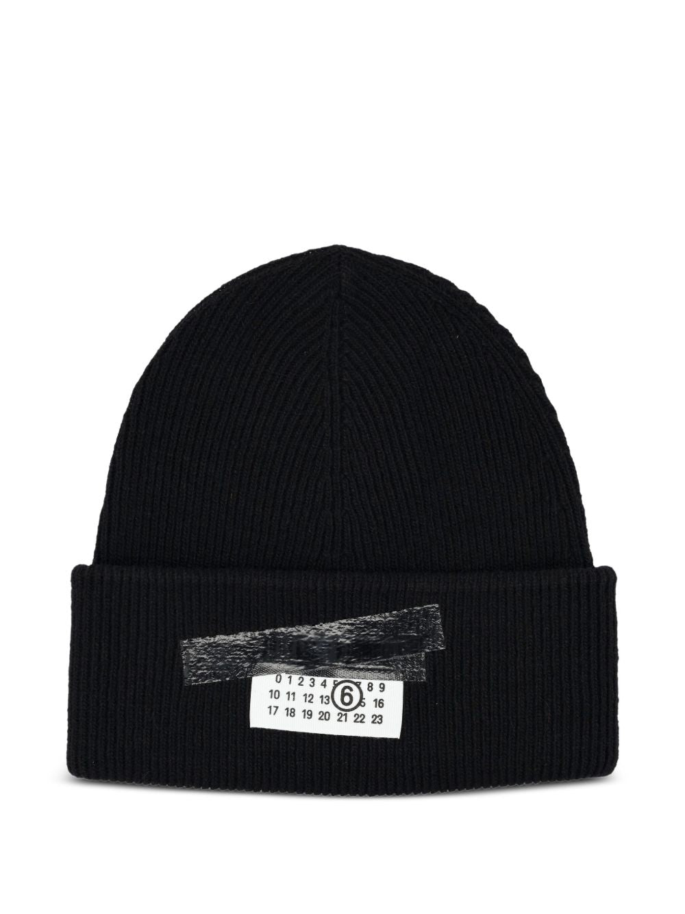 ribbed tape cotton beanie