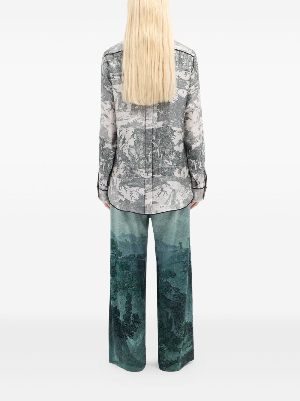 long-sleeve silk shirt