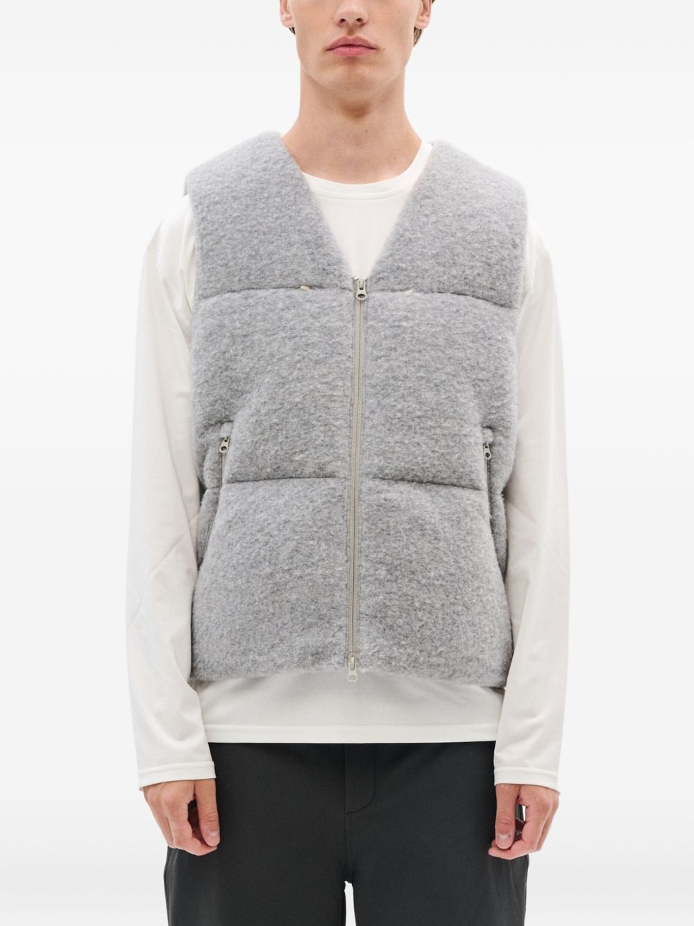 quilted zip-front gilet