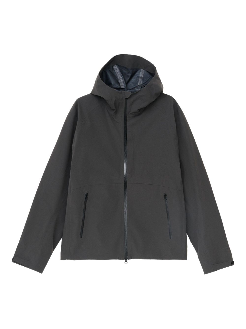 hooded zip-front jacket