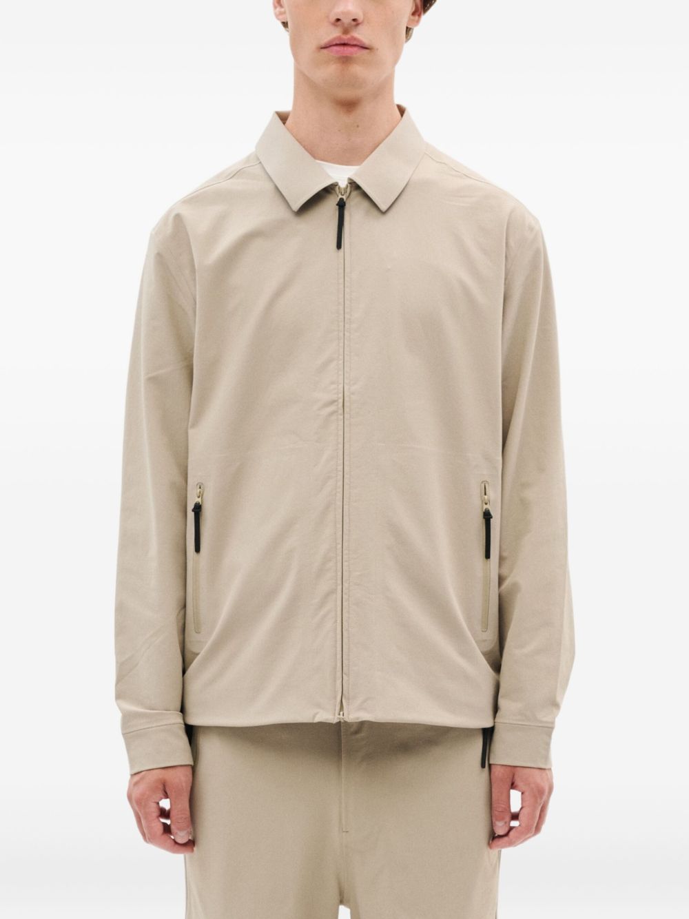 zip-front pocket shirt jacket