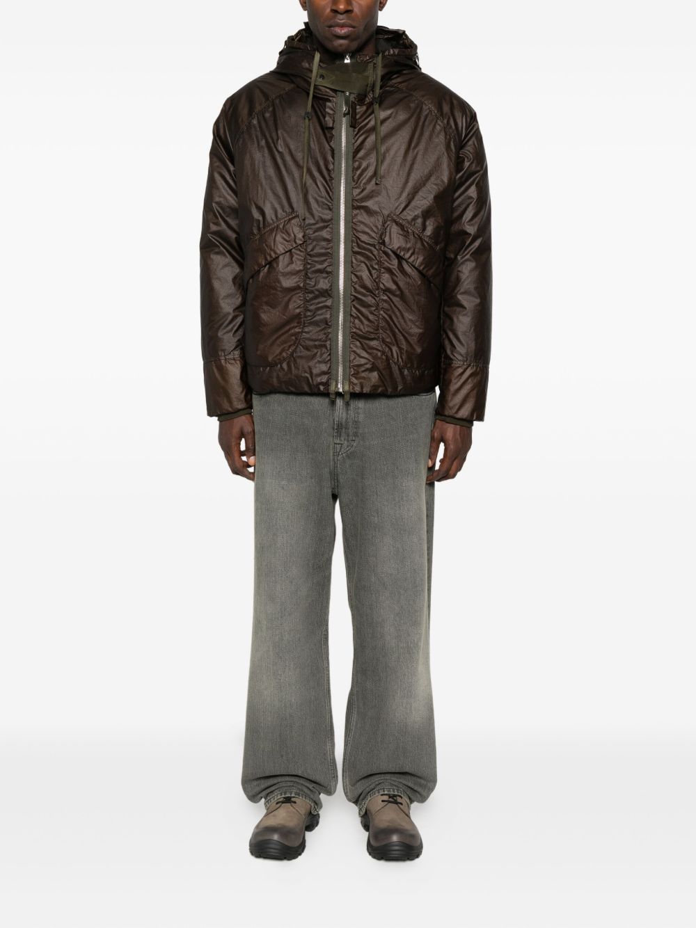 hooded drawstring jacket