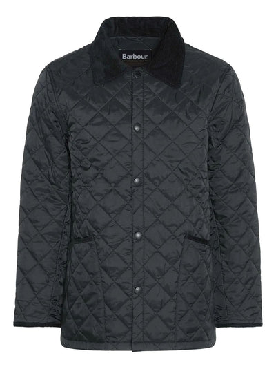 Diamond-Quilted Corduroy-Collar Jacket