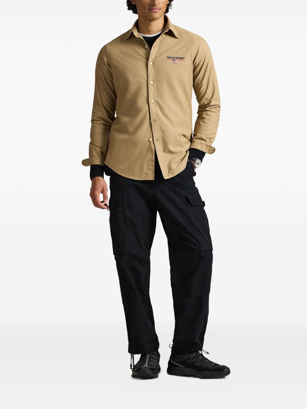 garment dyed long-sleeve sport shirt