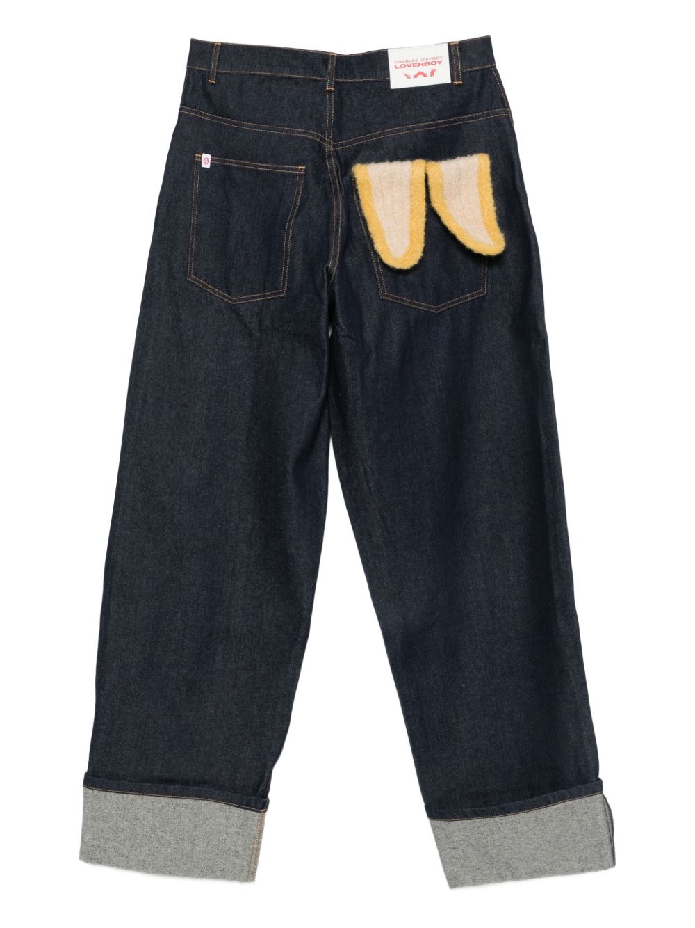 cotton wide-leg jeans