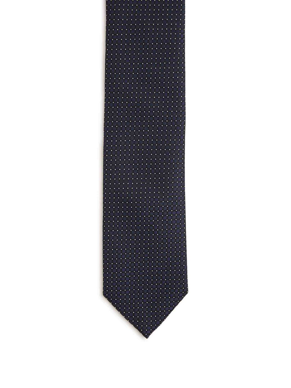 geometric-pattern silk tie