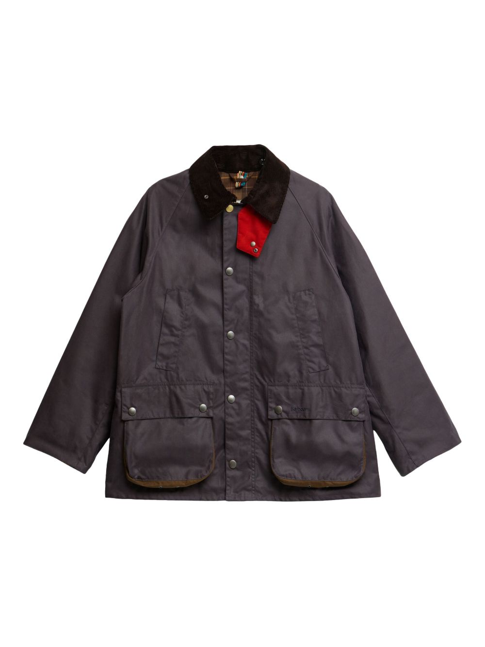 corduroy-collar pocketed jacket