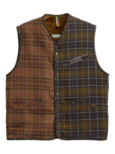 x Paul Smith Mixed-Tartan Pocketed Gilet