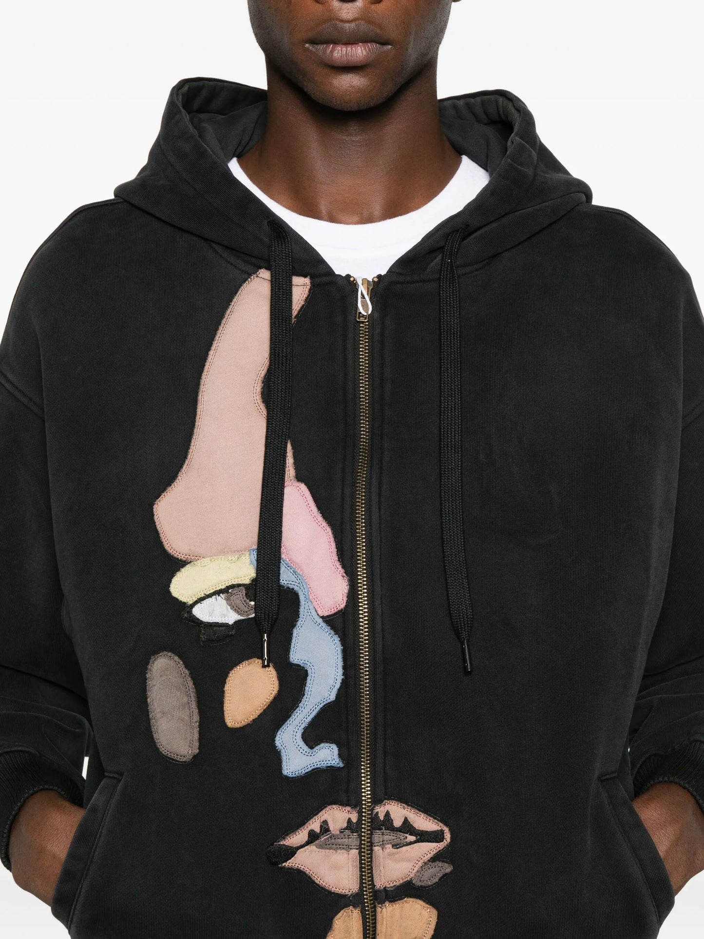 Appliqué Detail Zip-up Hoodie