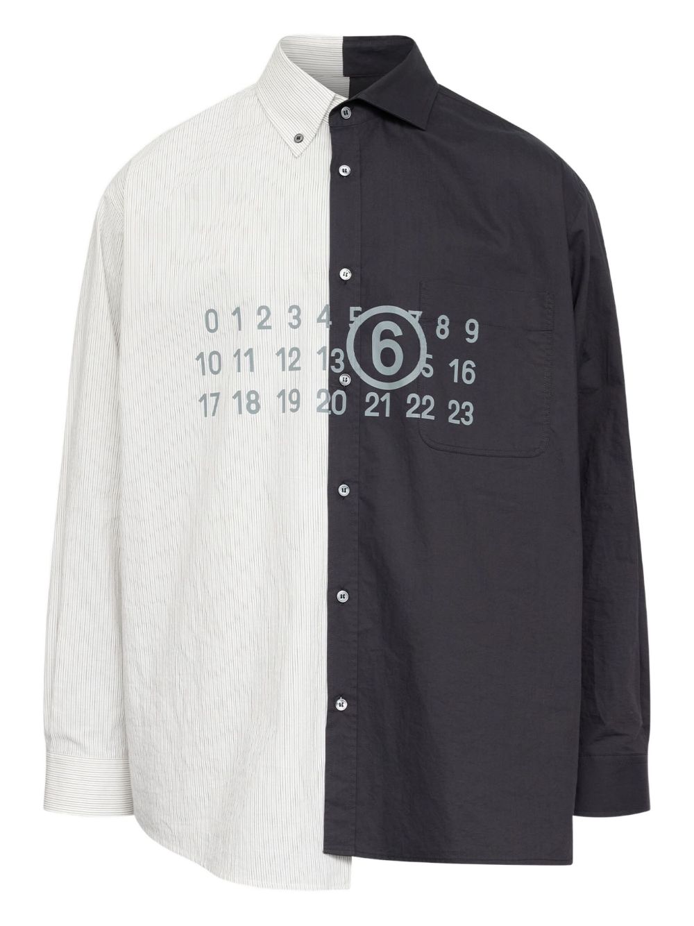two-tone long-sleeved shirt