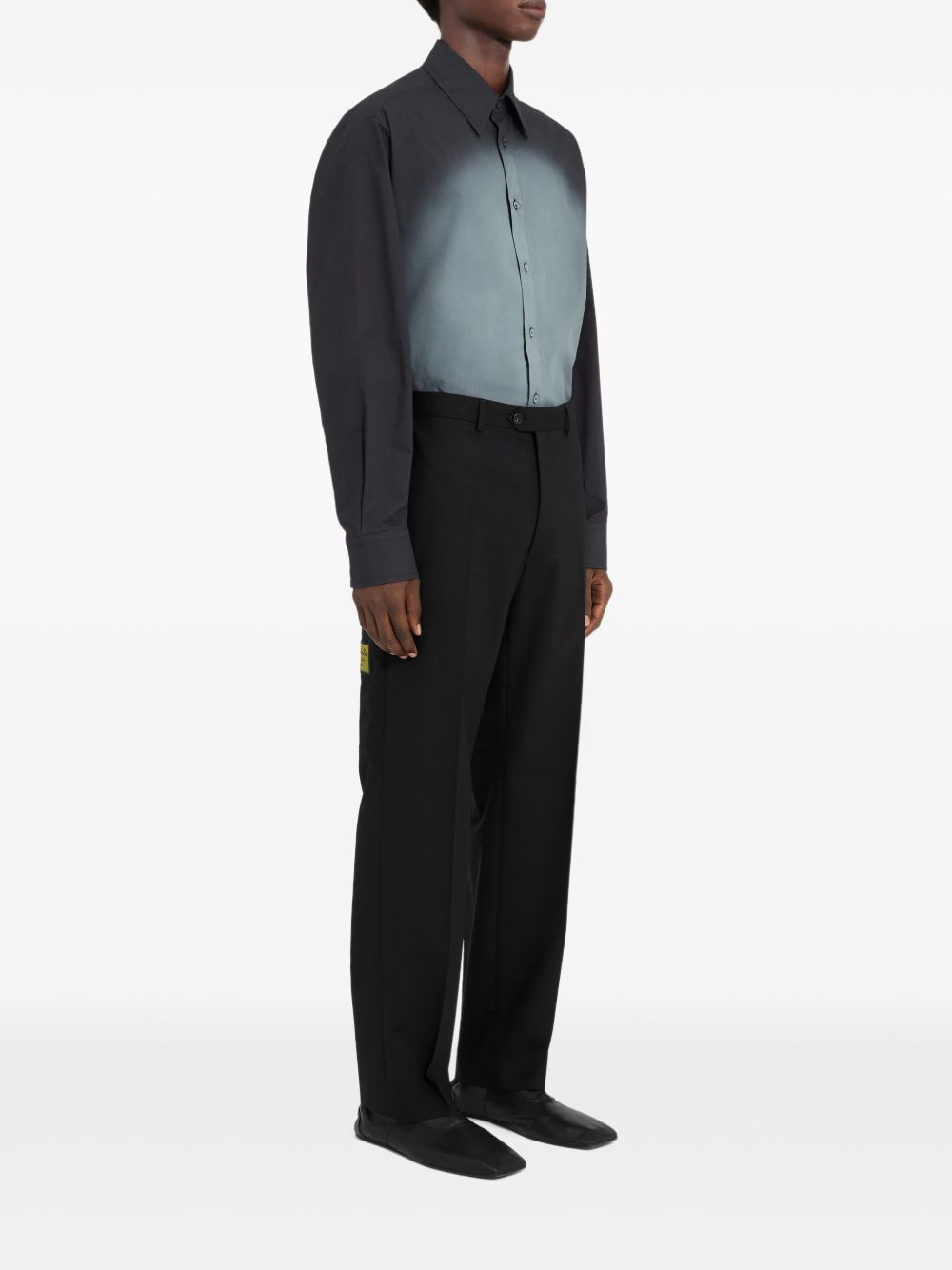 button-fastening trousers