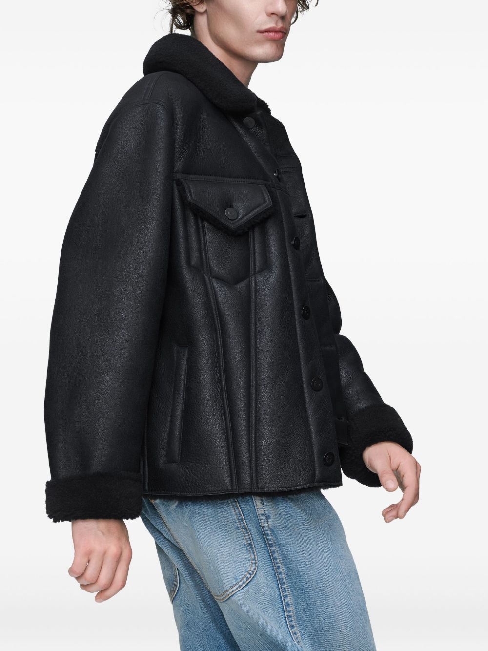 waxed shearling jacket