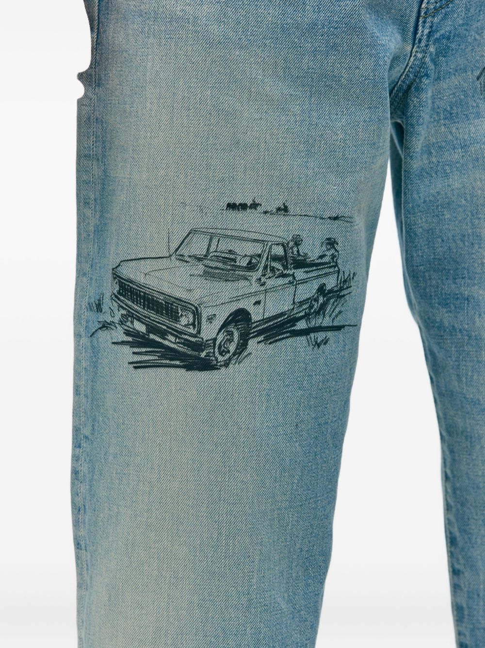 x One Of These Days printed jeans 