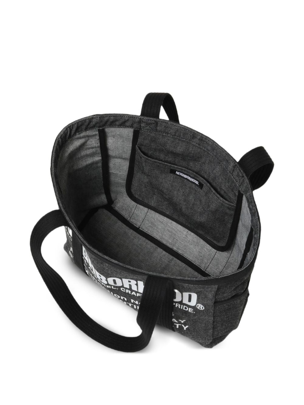 logo-print denim tote bag