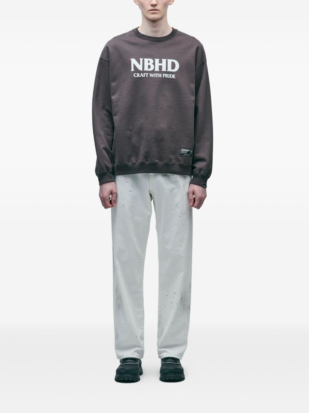 splatter-effect pants