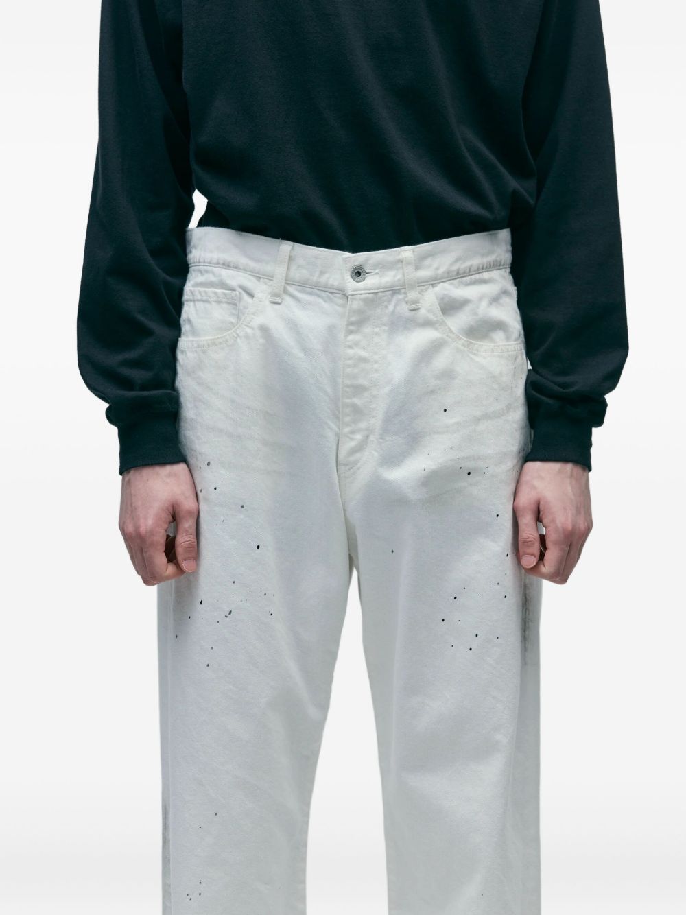splatter-effect pants