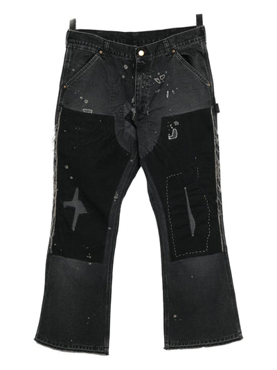 Patchwork Bootcut Jeans