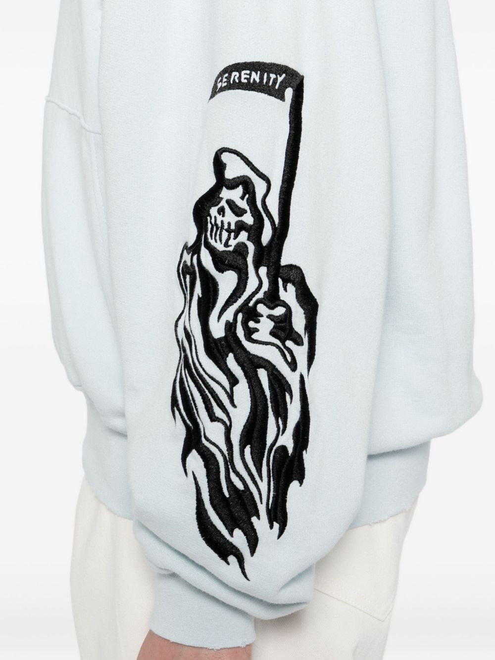 graphic-embroidered hoodie