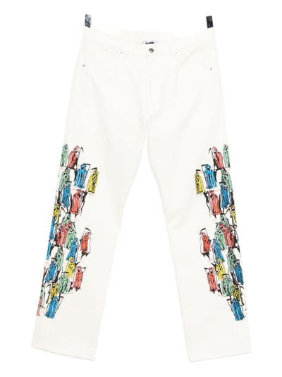 Graphic-Print Jeans