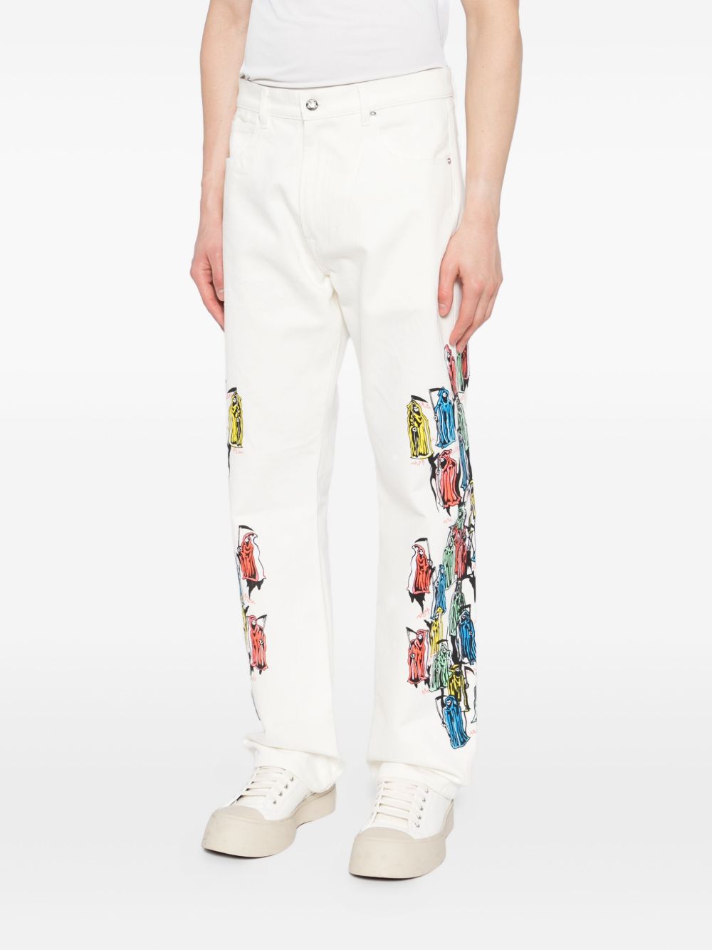 graphic-print jeans