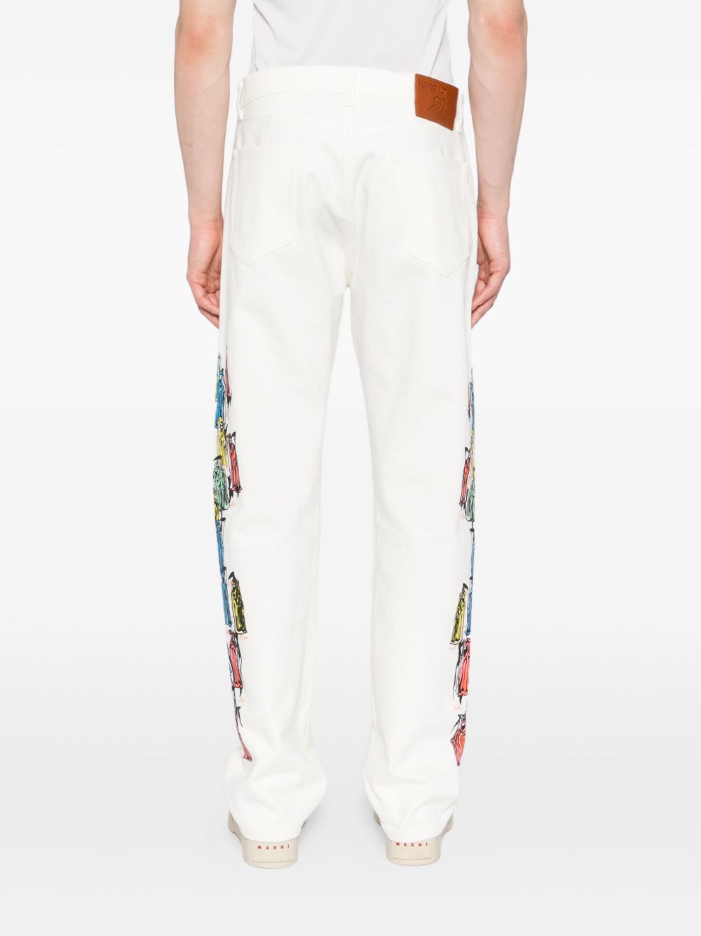 graphic-print jeans