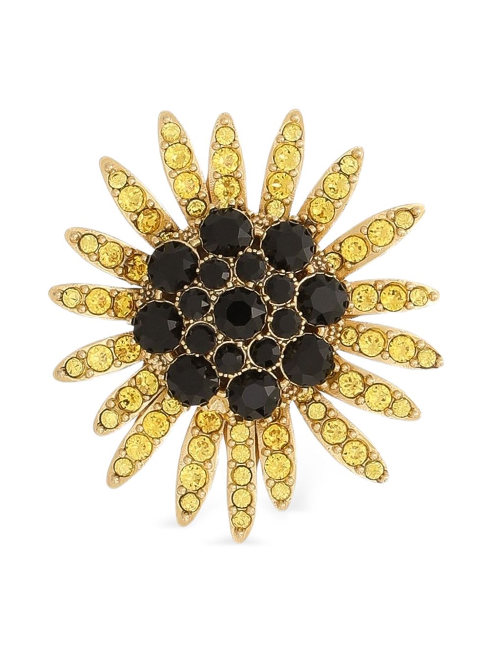 flower rhinestones-embellished brooch