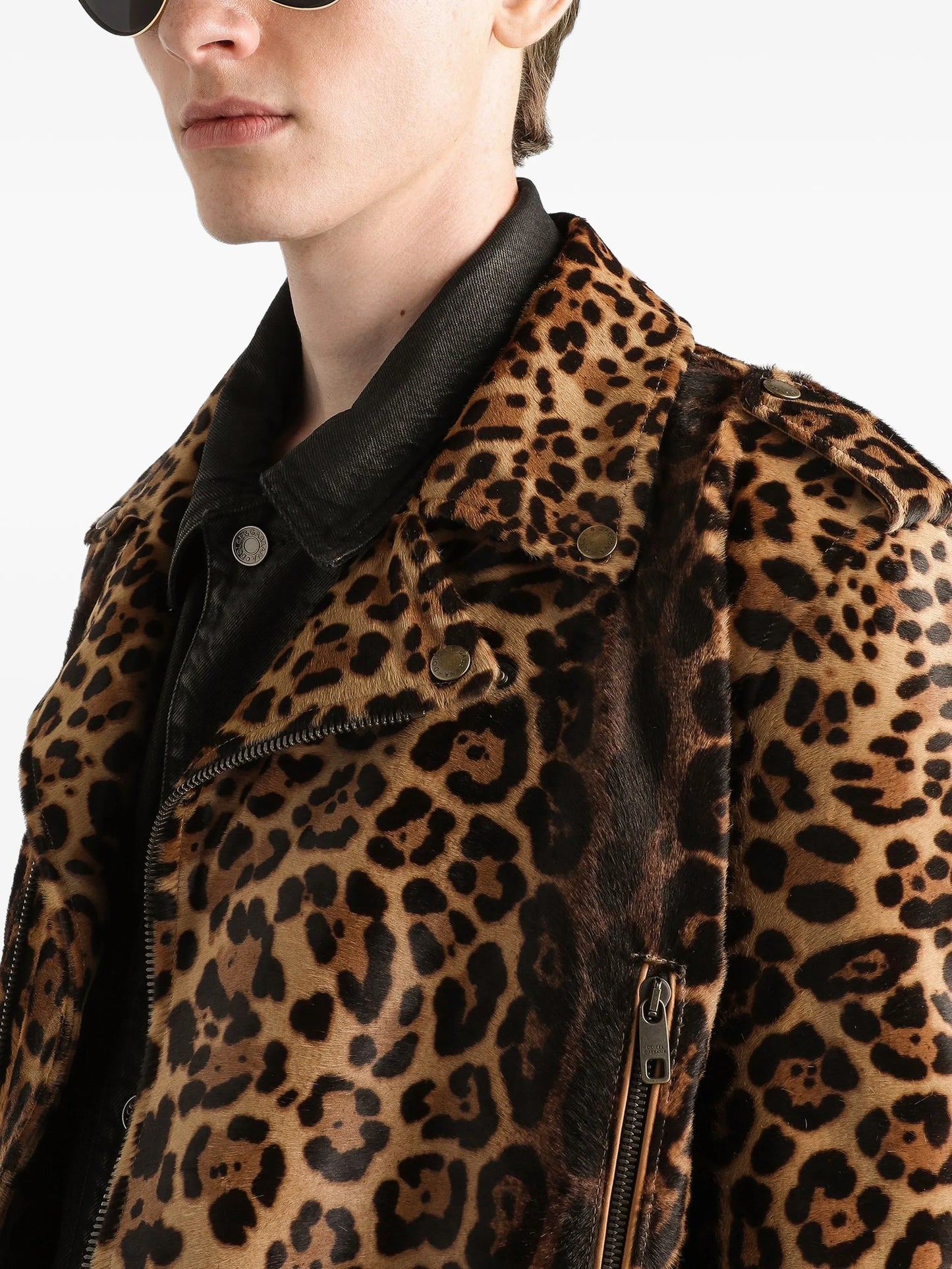 Leopard-Print Zipped Jacket