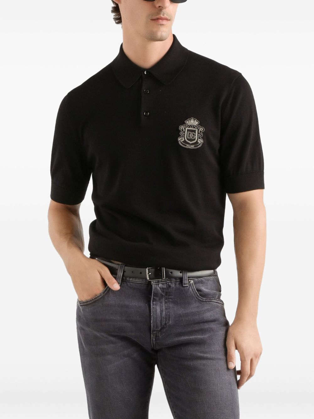 logo-appliqué polo shirt