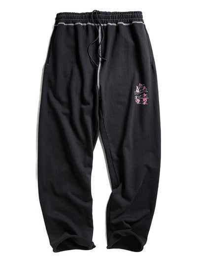 Contrast-Stitch Track Pants