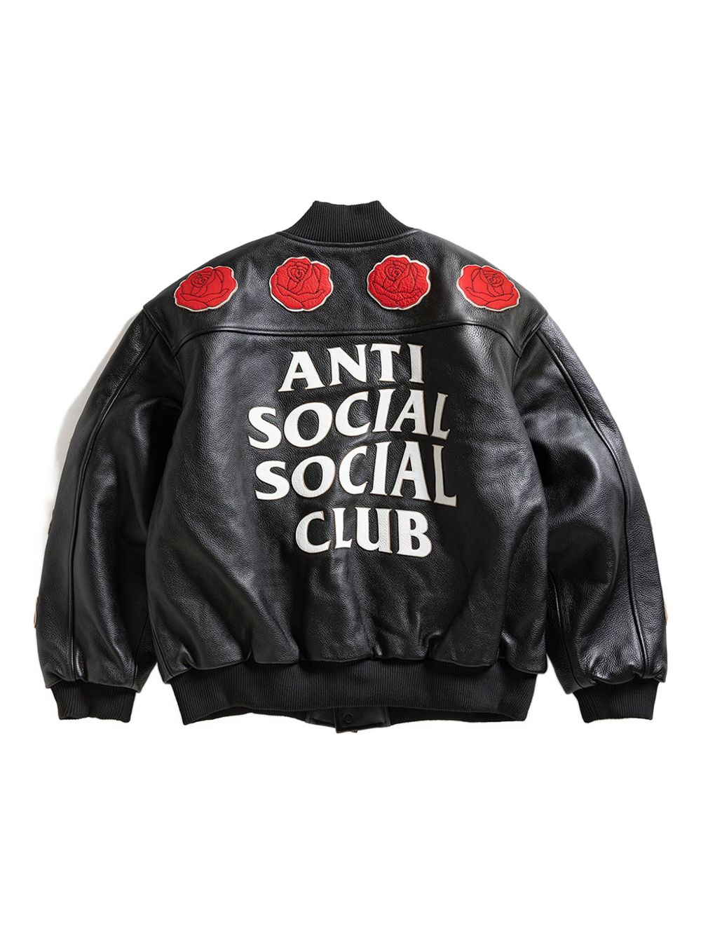 logo-detail leather jacket