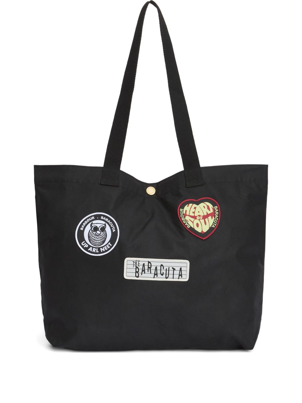 appliqués handle tote bag