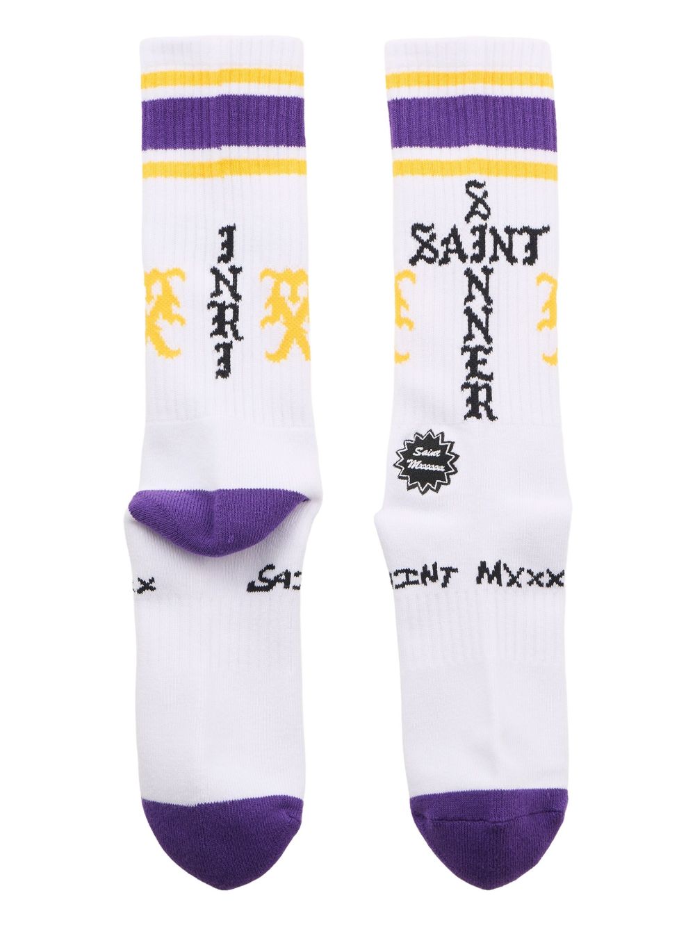 striped logo socks