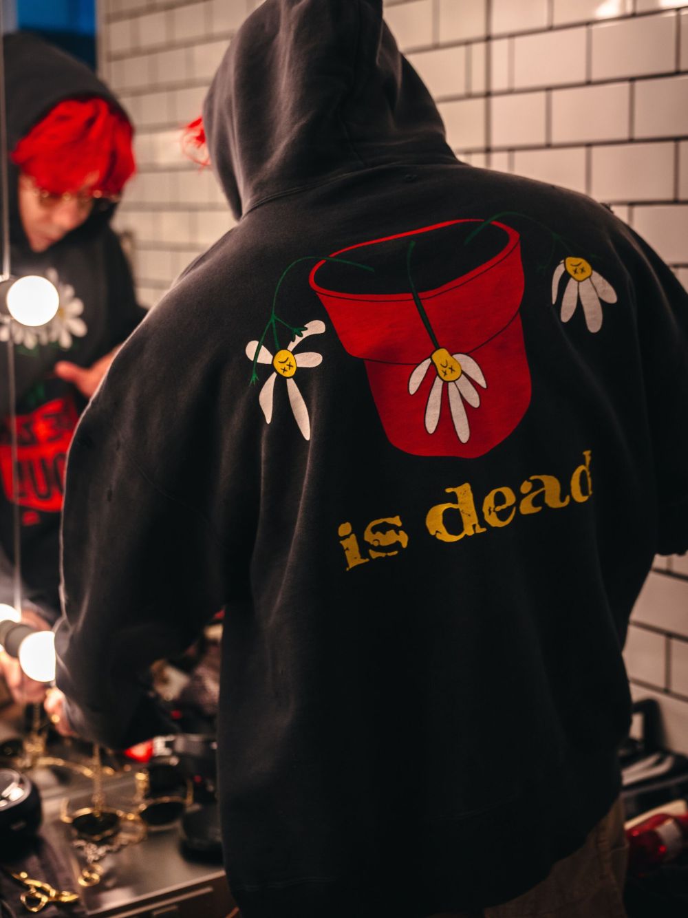 x De La Soul distressed graphic hoodie